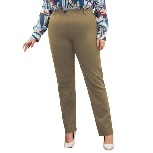 DGD Plus Size Women's Straight-Leg Dress Pants - Slacks for