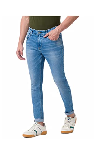 Image of Spykar Men's Kano Slim Fit Mid-Rise Jeans (Ankle Length)
