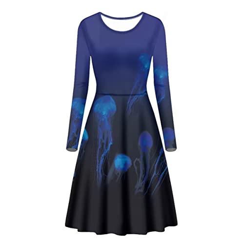 Robe de soirée empire Cumagical en bleu méduse pour gala taille M