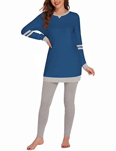 Ekouaer Women Pajama Set Round-Neck Loungwear Long Sleeve Top And Leggings Pajama Set S-Xxl #TOP20