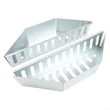 Momfin 2 Edelstahl-Holzkohlekörbe für Grill, 06 mm dick, erzeugen rauchigen Geschmack mit Briketts oder Holzspänen, ideal für langsames Kochen oder Anbraten bei hoher Hitze, im Freien