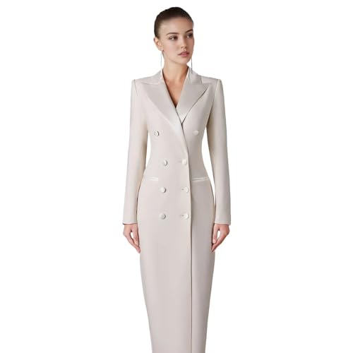 TIANMEI Womens Tuxedo Dress Maxi Formal Suit Dresses for Women Double Breasted Long Wedding Cocktail Prom Party Blazer Jacket3