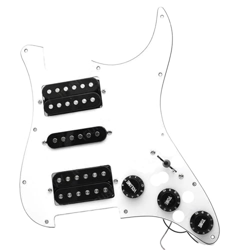 レギュラーピックガードピックアップ 3 層 HSH ロード済み配線済みエレキギターピックガードピックアップ FD ST スタイルエレキギター用ホワイトとブラックパーツ
