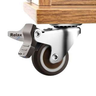 Nisma Engineering 1 Inch TPR Soft Rubber Caster Wheels With Swivel Plate & Break - Polyurethane Heavy Duty 100 lbs (2 Swivel 2 Break, Total 4 Pcs Set)