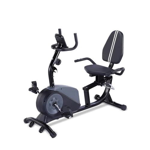 ECHANFIT Recumbent Exercise Bike with Bluetooth Connectivity, 16 Levels Magnetic Resistance and Pulse Rate Monitor for Seniors, Indoor Stationary Bike for Home Use, 350 LB Weight Capacity