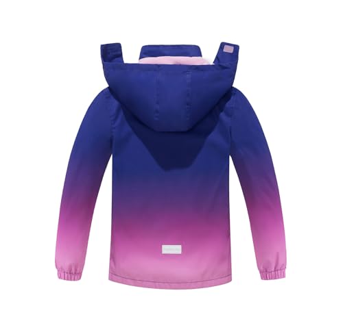 MGEOY Boys Girls Rain Jackets Lightweight Waterproof Hooded Raincoats Windbreakers for Kids 4-14Y2