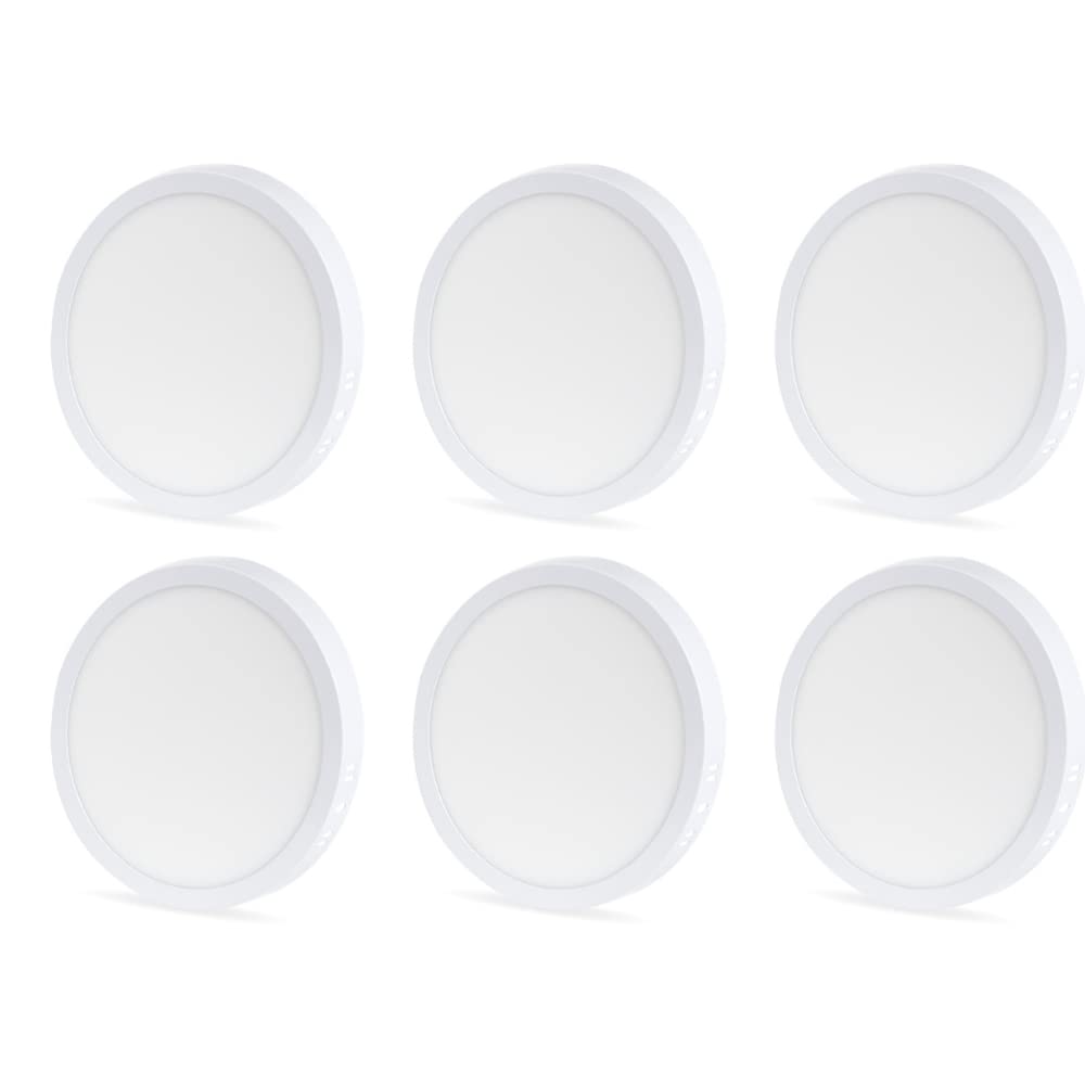 D'Mak Surface Mounted LED Light for Ceiling, 6-Watt Panel Light with IP50 Dust Proof, Energy Saving White Light for Indoor Use at Home and Office, and More, Fancy Round Lights