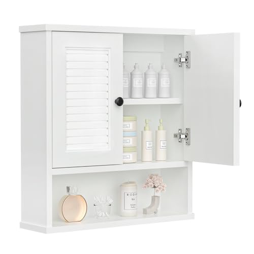 JMJA WPC Bathroom Cabinet Wall Mounted,Medicine Cabinet with Adjustable Shelves,Suitable forBathrooms, Bedrooms & Balconies
