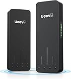 point d'accès wifi extérieur avec antenne UeeVii Pont sans fil noir CPE990, pont antivol point à point/multipoint, port 4 x 1000 Mbps, kit de pont sans fil extérieur 5,8 G 5 km utilisé dans la grange, le garage, le magasin, etc., 24 V POE, lot de 2