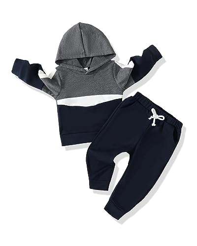 Image of NZRVAWS Toddler Baby Boy Infant Gifts Fall Winter Clothes Hoodie Tops Sweatshirt Pants Set 3 6 12 18 24 Months 2T 3T Outfits