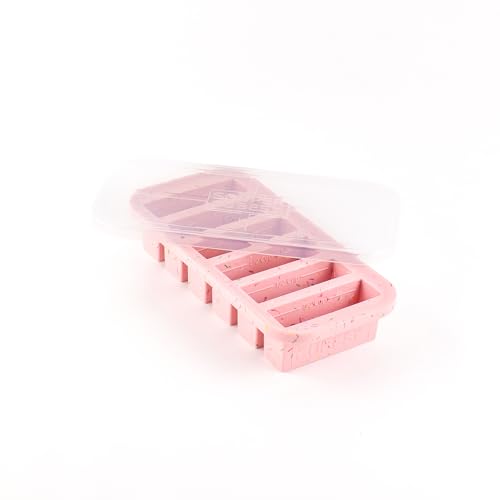 Image of Souper Cubes 1 /2 Cup Silicone Freezer Mold with Lid, Cotton Candy, 1-Pack | 100% Platinum-Cured Silicone Freezer Cube, Oven & Microwave Safe, Perfect for Freezing Broth, Sauces, Sides and More