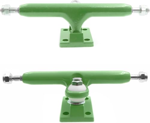 SPITBOARDS 32mm Fingerboard Pro Trucks by, Real Lock-Nuts, Single Axis, Kingpins, Rubber O-Ring Urethane Bushings, Optimized Hanger, Width 32 mm for Fingerboard Tuning & Assembling (Green)