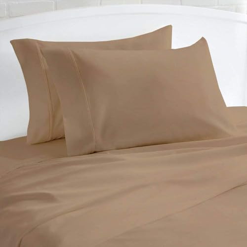 Image of 1000 Thread Count 100% Egyptian Cotton Pillow Cases, Set of 2 Pillowcase, Long-Staple 100% Cotton Breathable, Soft Sateen Weave Bed Pillow Cover, 20 X 30 Inches Pillowcases Taupe Standard Size