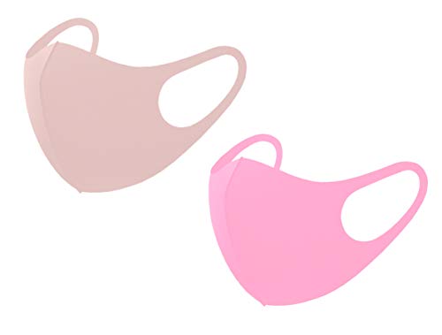Super Light Thin Breathable Washable Reusable Paisley Themed Face Covering Protective Gear Selection (Pink_Peach_2set)