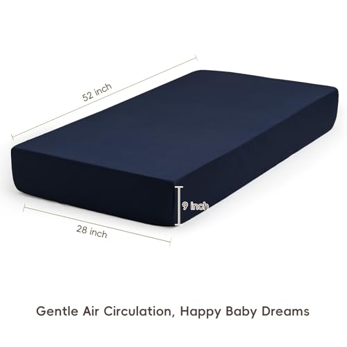 Image of david's kids 4 Pack Fitted Crib Sheets, Ultra Soft Breathable Comfortable Baby Sheet Set for Boys Girls Neutral, 28x52 Inch Fits Standard Crib and Toddler Mattresses, Navy Space