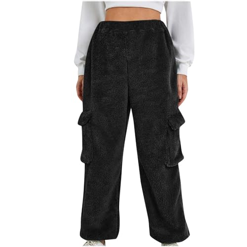 Amazon.com: Fuzzy Fleece Cargo Pants for Women Winter Padded Warm