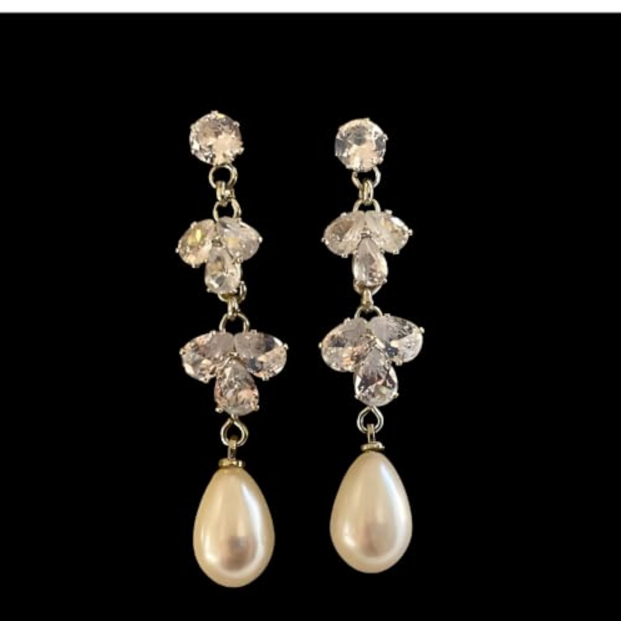 Women's Silver Color Drop Pearl Dangler Earrings