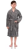 TowelSelections Boys Plush Kimono Robe Super Soft Fleece Bathrobe Made in Turkey