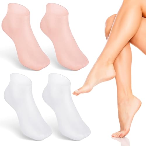 JYNXOR 2 Paia Calzini in Silicone per Pedicure, Calzini Idratanti per Piedi, Calze Morbide in Gel, Calze all'Aloe Calze per la Cura dei Piedi Spa Pedicure Donna per Riparare i Piedi Secchi