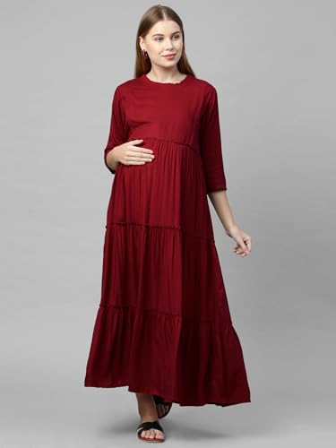 Image of MomToBe Women's Fit And Flare Knee Length Dress