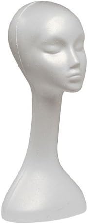 Case Pack of 2 Giell Styrofoam Foam Mannequin Long Neck Wig Head Display