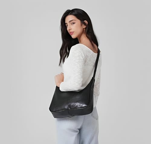 GRPKSSIB PU Leather Shoulder Bags Hobo Crossbody Bag Casual Tote Handbags Women's Crescent Purse with Adjustable Strap4