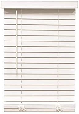 Designer's Touch 3588798 Cut-to-Width White Cordless 2 in. Faux Wood Blind - 24 in. W x 72 in. L