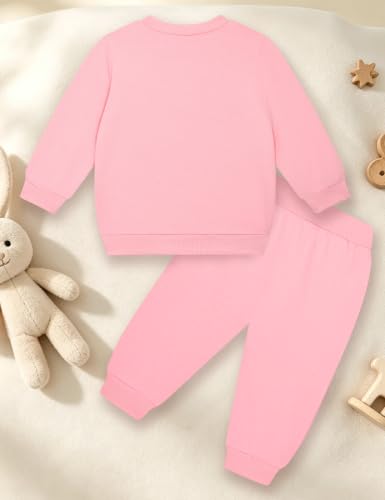 Image of Gnainach Baby Girls Clothes 2 Piece Sweatshirt Toddler Fall Winter Outfit | Long sleeve sweatshirt,Soft,cozy fabric for everyday fall and winter outfits