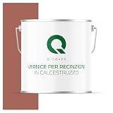 Q-COVER Vernice per Recinzioni in Cemento | 5L | Rosso mattone | Pittura al silicone | Esterni | Idrofoba | Dispersione acrilica | Recinzioni e elementi in calcestruzzo