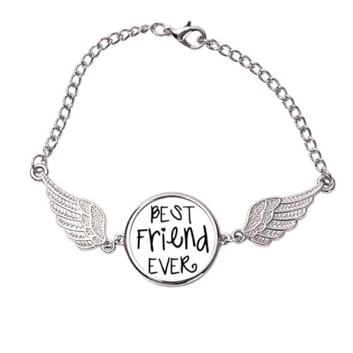 Bracelet d'amitié Best Friend Ever en métal : le bijou à ailes d'ange taille M pour vos sorties