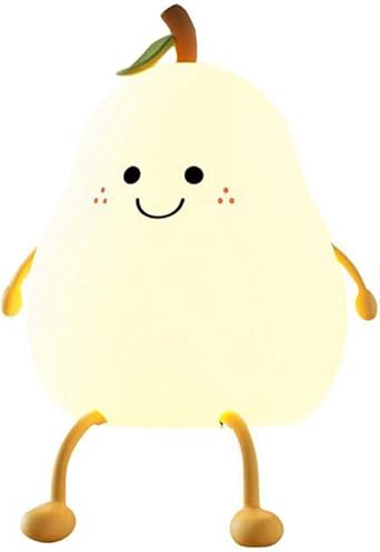Creativity Night Light, Smile Pear Shaped Night Light, Colorful Light Color Automatic Shut-Off at 30 or 60 Minutes Timing for Childrens Bedroom Bedside Room Decoration Gift