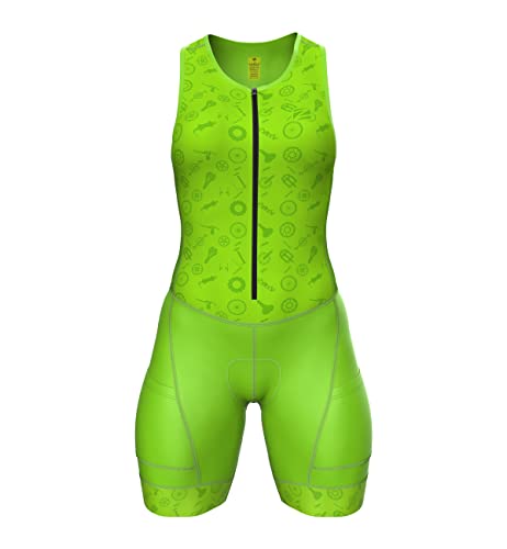 Zimco Triathlon Suits Women Trisuit Skinsuit Cycling Suit Woman Swim Bike Run (Bike Parts, L)