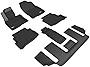 3D MAXpider Custom Fit All-Weather Floor Mats for Mazda CX-9 6-Seater 2020-2022 Kagu Series (1st, 2nd & 3rd Row, Black)