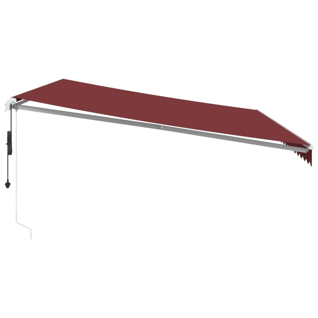 Festnight Store Banne Motorisé 5x3,5 Store banne Electrique avec Télécommande Auvent Rétractable à Bras Repliable pour Balcons Terrasse et Jardin-Bordeaux et blanc-500 x 350 cm