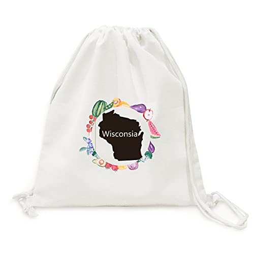 Sac en tissu pliable Wisconsin : cabas réutilisable pour fruits et légumes