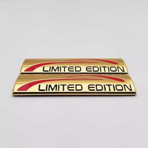 Image of Pair Set Limited Edition Car Emblem Premium 3D Sport Turbo Badge Auto Rear Trunk Side Decal Sticker (Glod)