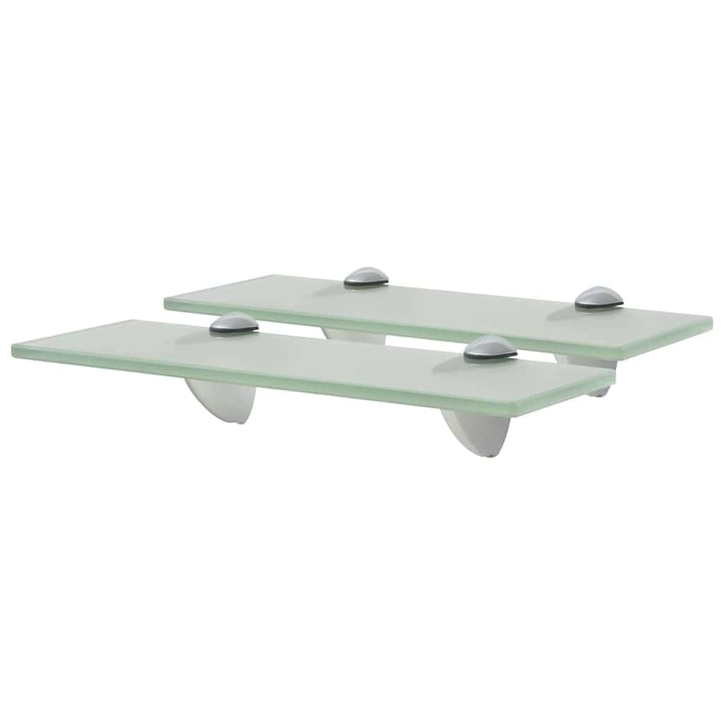 Schweberegale 2 Stück Glas Wandregal 30x10 cm 8 mm mit Zink-Legierung Klemmbügeln, 10 kg, modernes Hängeregal für Badezimmer, Wohnzimmer, Schlafzimmer, dekoratives Regalbrett