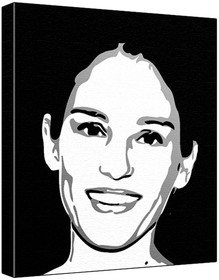 Amy Jo Johnson (100% Original Painting. Not A Print!) Acrylic Paint On Deep Framed Canvas (60 x 50 x 1.8 cm) 3-Colour Black/Grey/White-image-24