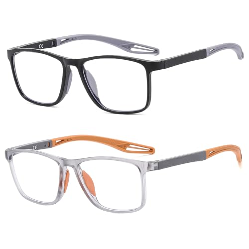 Image of 2 Pack Reading Glasses Blue Light Blocking Anti Glare UV Ray Eyeglasses Men Women Computer Eyewear Eye Protection Reader Aid Lightweight