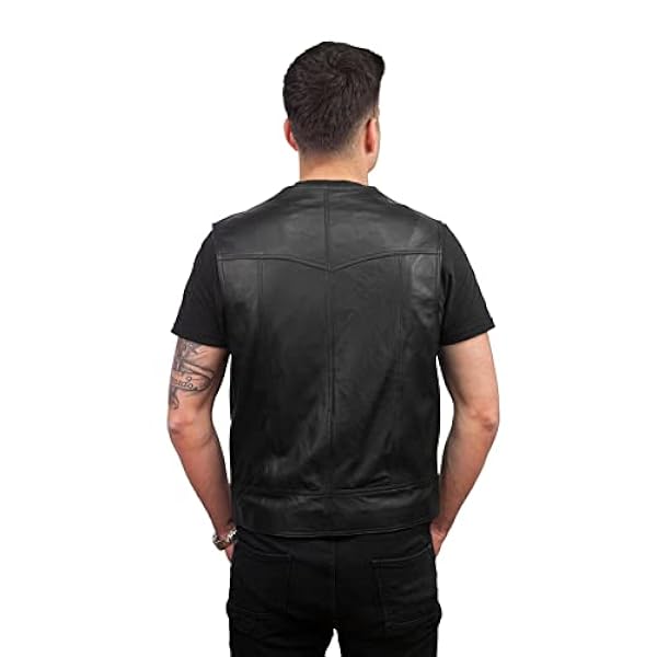 DALLAS THE ORIGINAL Leren vest, roest-effect, leer, kleding van leer, made in Italy