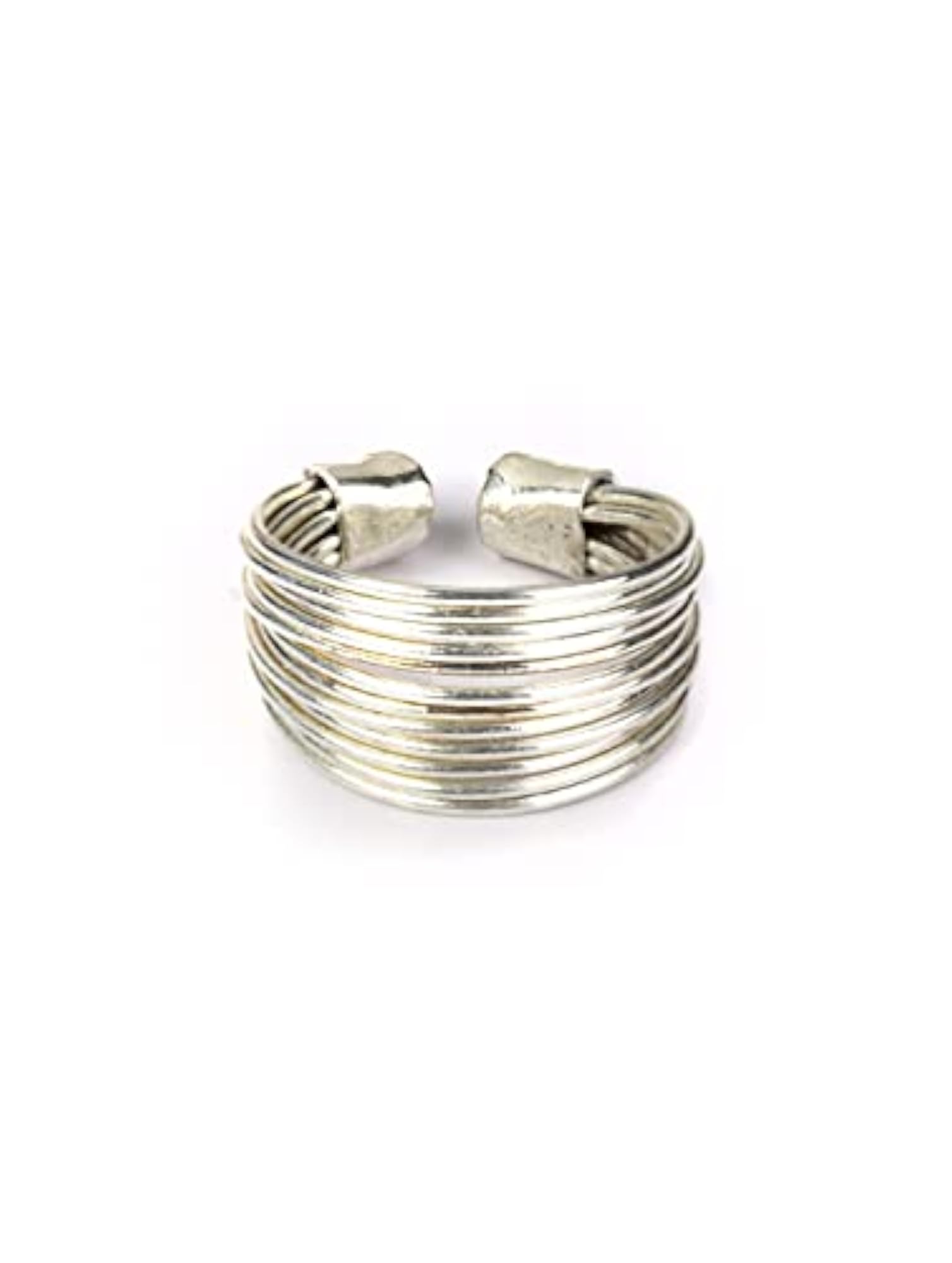 Silver Plated Necklace with Earring, Ring & Bracelet for Women