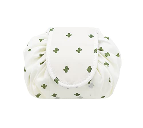 Neceser de cosméticos, bolsa de maquilhagem ONEGenug One-Step Organizer Makeup Tasche Kosmetikbeutel für Lazy Damen, Cactus branco, Sacos de higiene pessoal