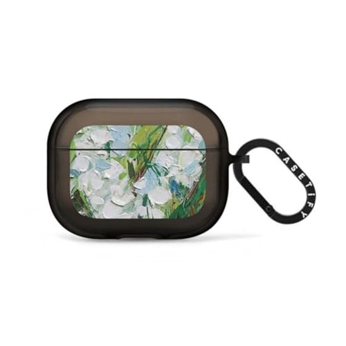 Coque AirPods Pro CASETiFY Impact motif fleurs de squill sauvages noir