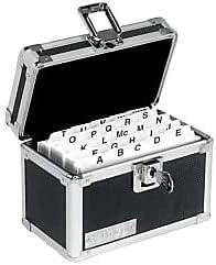 Vaultz VZ01169 Locking Index Card File with Flip Top Holds 350 3 x 5 Cards, Black