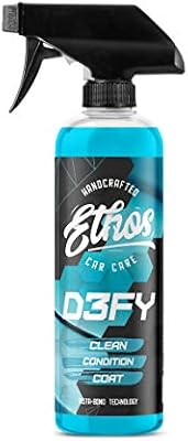 Ethos Defy - 3 in 1 Ceramic Coating - Waterless Car Wash Spray & Wax - Car Wax Spray Rnseless Wash - Hydrophobic Top Coat - Polish & Polymer Paint Sealant Protection - with Insta-Bond Technology