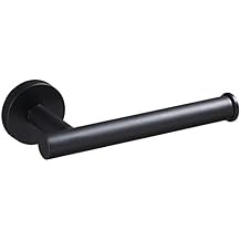 USHOWER Matte Black Toilet Paper Holder, Wall-Mounted Toilet Roll Holder for Bathroom, Durable SUS304 Stainless Steel, Modern Style