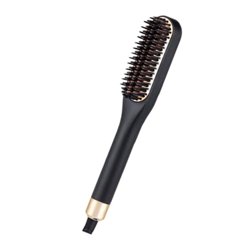 Cepillo alisador eléctrico para barba LIFKOME con 3 ajustes de calor, mini plancha para cabello para hombres, color negro, enchufe US 110V miniatura 1