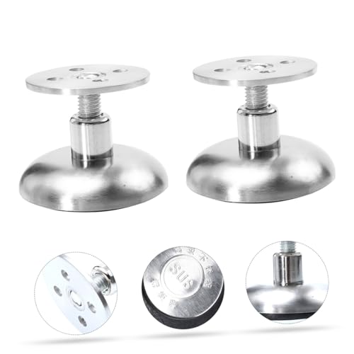 Patas regulables de acero inoxidable con base antideslizante para muebles estables 7