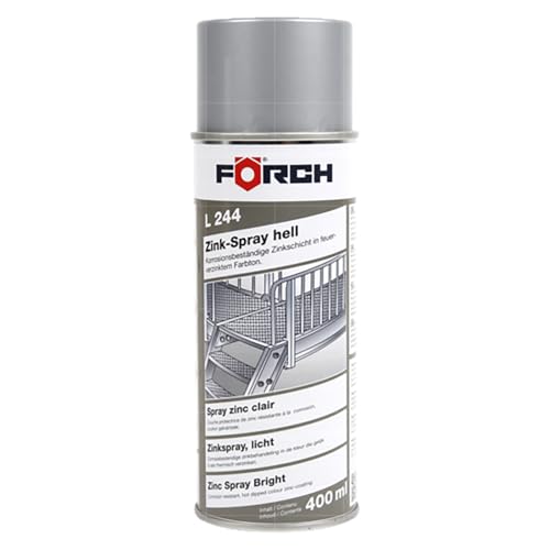 FORCH Spray de zinc brillante L244 antioxidante, protección contra la corrosión, apto para puntos de soldadura, 400 ml (1)