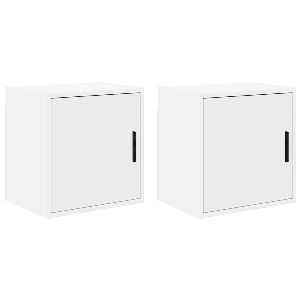 vidaXL Garage Wall Cabinets 2 pcs White Engineered Wood